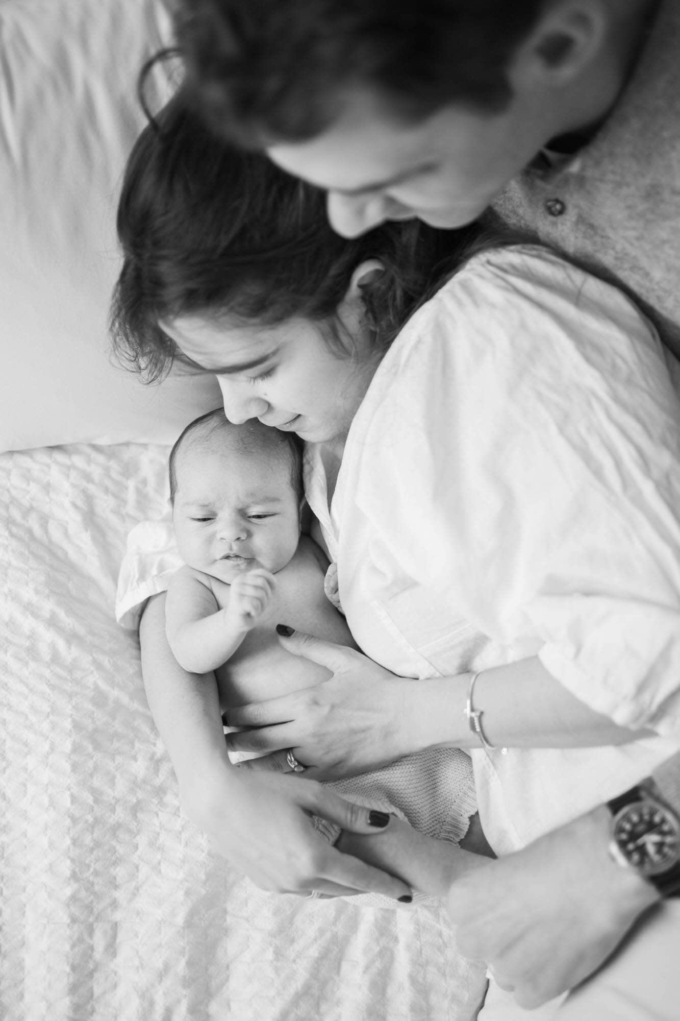 black and white london newborn photography